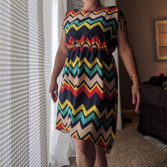 indulge Dresses & Skirts - Multi color high-low summer dress